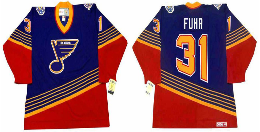 2019 Men St.Louis Blues 31 Fuhr blue style 2 CCM NHL jerseys